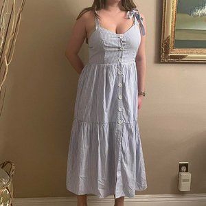 Light Blue, Striped Maxi Dress